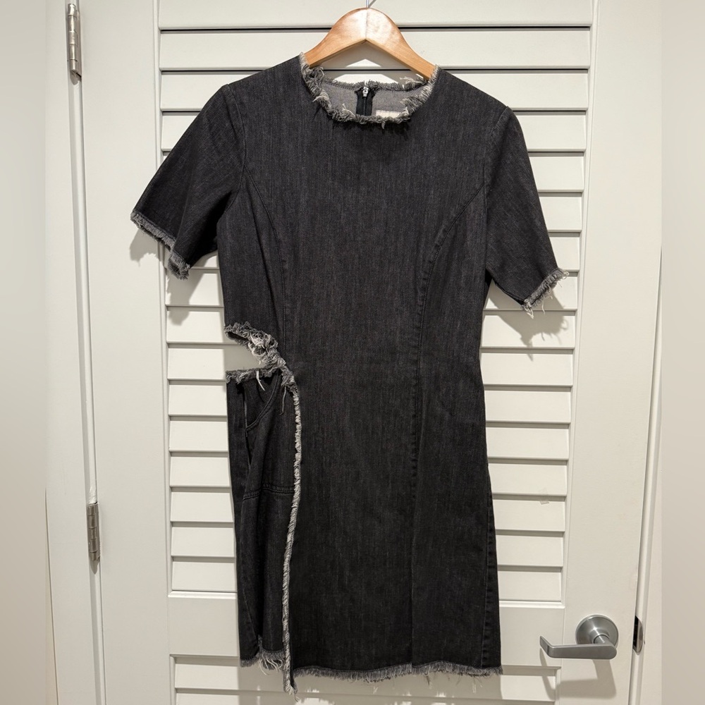 SANDY LIANG  Destroyed Black Denim Dress